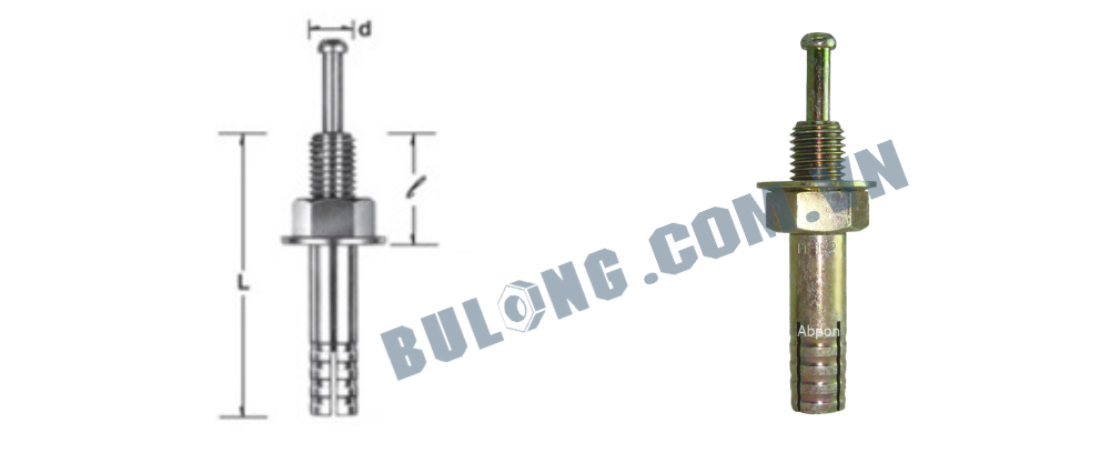 Bản vẽ kỹ thuật của bulong nở đinh