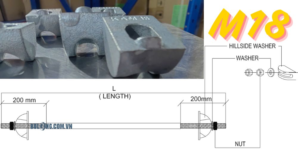 ứng dụng long đền móng ngựa M18